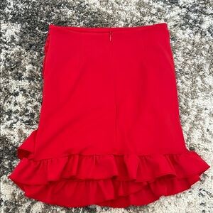 Elegant Red Ruffle Skirt